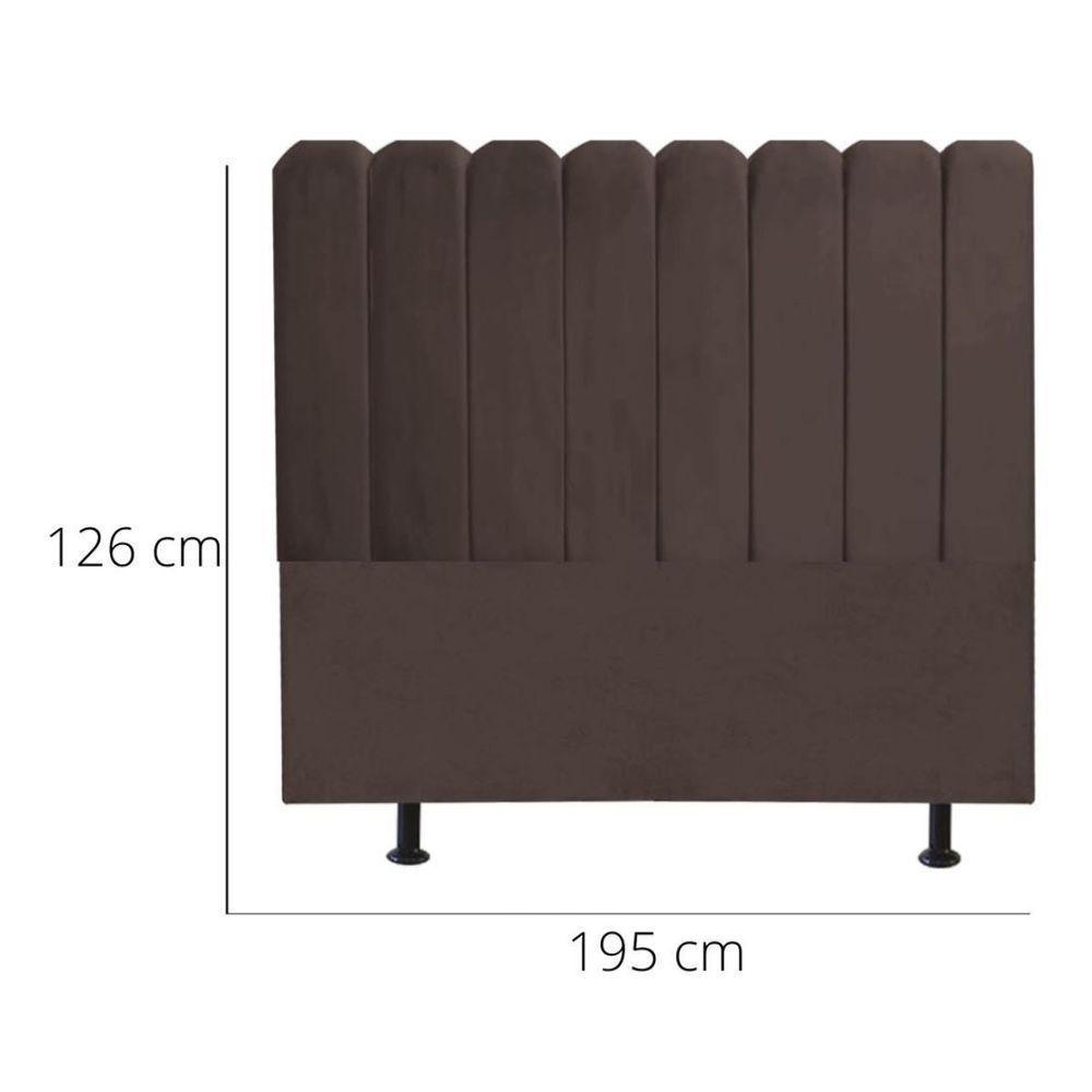 Cabeceira Nuvem Cama Box King 195 Cm Alanis Suede Marrom - 3