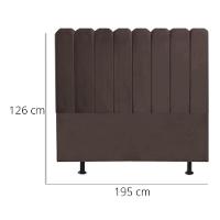 Cabeceira Nuvem Cama Box King 195 Cm Alanis Suede Marrom - 3