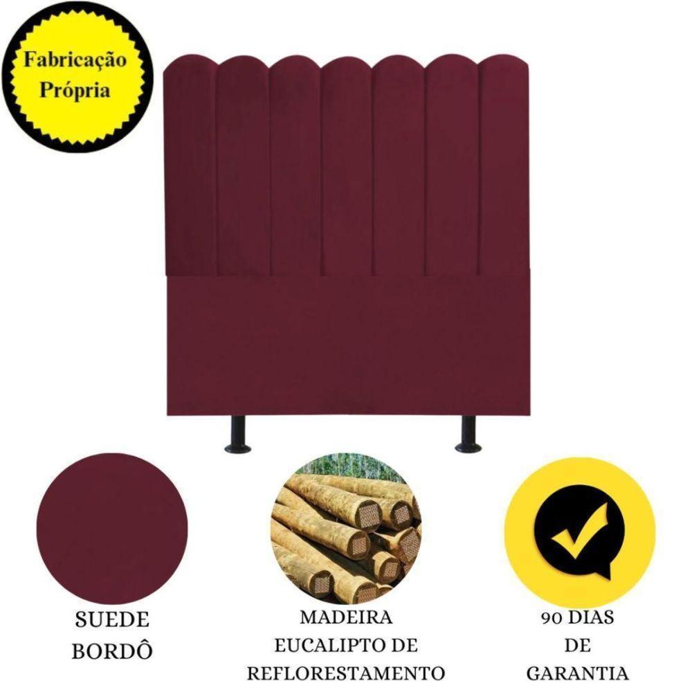 Cabeceira Nuvem Cama Box King 195 Cm Alanis Suede Bordô - 4