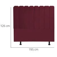 Cabeceira Nuvem Cama Box King 195 Cm Alanis Suede Bordô - 3