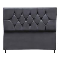 Cabeceira Cama Box Estofada Solteirão 100 Cm Suede Isabela Cinza Escuro - 2