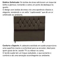 Cabeceira Solteiro Cama Box Estofada 90 Cm Suede Lisboa Marrom - 5