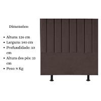 Cabeceira Estofada Cama Box Casal 140 Cm Sophia Carla Suede Marrom - 5