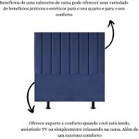 Cabeceira Estofada Cama Box Casal 140 Cm Sophia Carla Suede Azul Marinho - 6