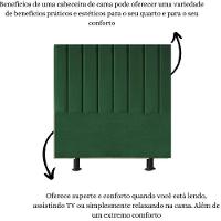 Cabeceira Estofada Cama Box Casal 140 Cm Sophia Carla Suede Verde Musgo - 3
