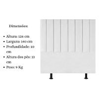 Cabeceira Estofada Cama Box Casal 140 Cm Sophia Carla Suede Branco - 5