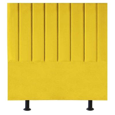 Cabeceira Estofada Cama Box Casal 140 Cm Sophia Carla Suede Amarelo