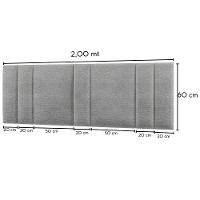 Cabeceira Estofada Iluminação Led Glow Cama King Size 200 Cm Linho Cinza - 3