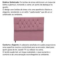 Cabeceira Cama Box Estofada Queen Size 160 Cm Suede Isabela Rosê - 5