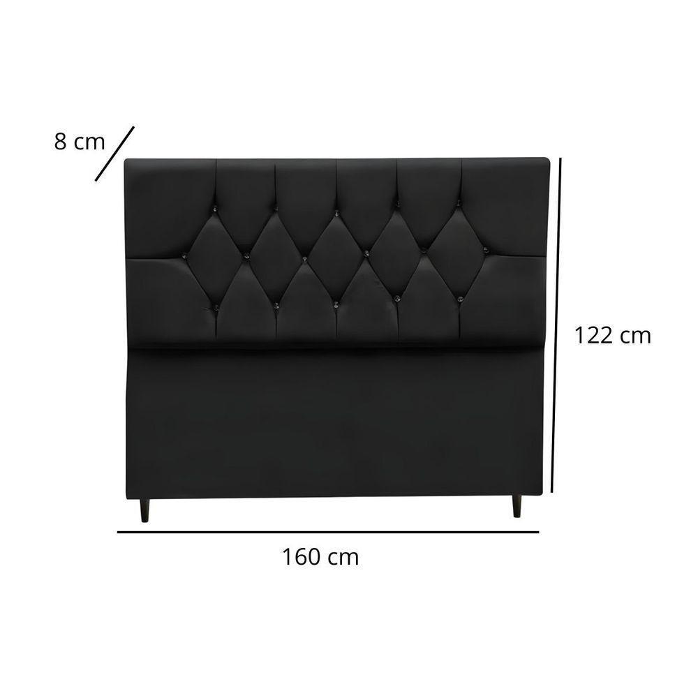 Cabeceira Cama Box Estofada Queen Size 160 Cm Suede Isabela Preto - 3