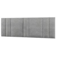 Cabeceira Estofada Cama Casal King Size Led Star 200 Cm Bivolt Linho Cinza - 2