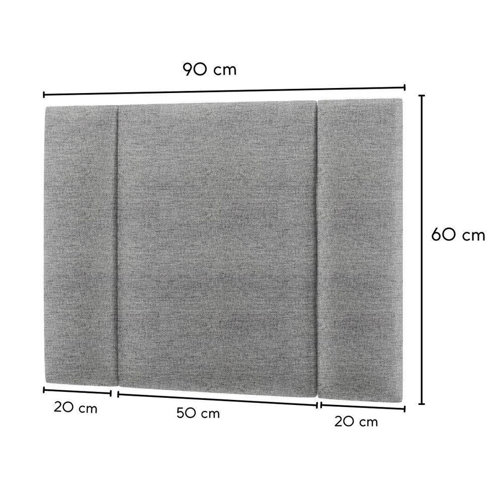 Cabeceira Estofada Iluminação Led Glow Cama Solteiro 90 Cm Linho Cinza - 3