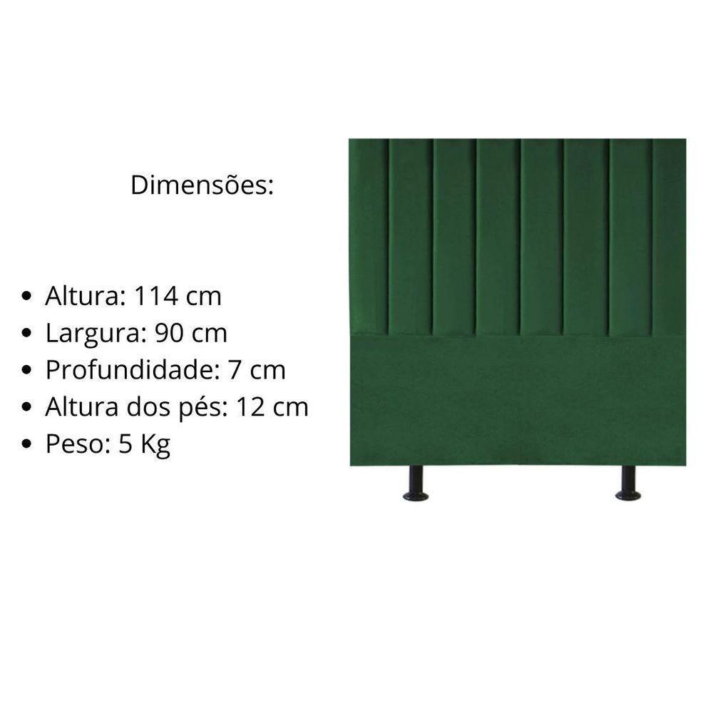 Cabeceira De Cama Solteiro Box 90 Cm Karla Carla Suede Verde Musgo - 5
