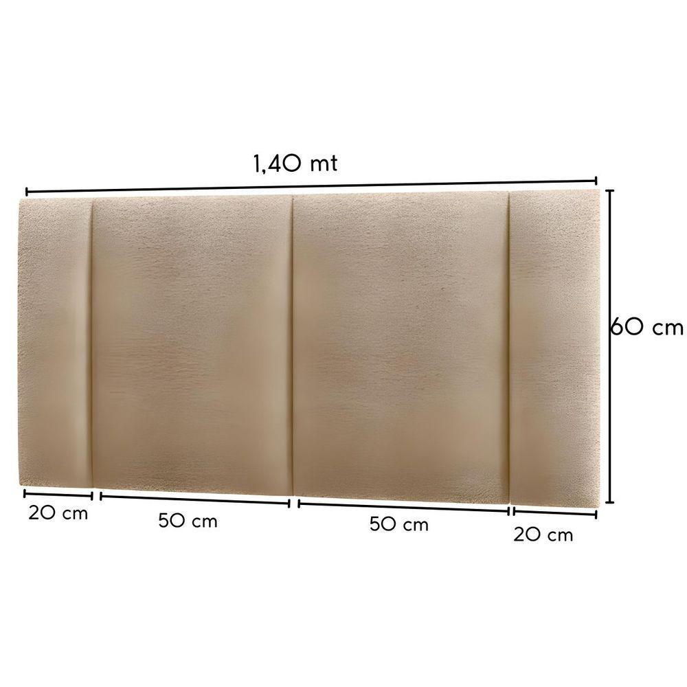 Cabeceira Estofada Cama Box Casal Com Led Star 140 Cm Bivolt Bouclé Bege - 3