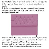 Cabeceira Para Cama Box Estofada Casal 140 Cm Suede Isabela Rosa - 5