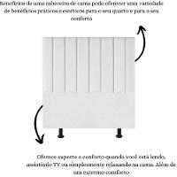 Cabeceira Estofada Cama Solteiro 90 Cm Sophia Carla Suede Branco - 5