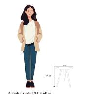 Kit 2 Mesinhas Laterais De Canto E Apoio Redonda 44 Cm Preto - 3