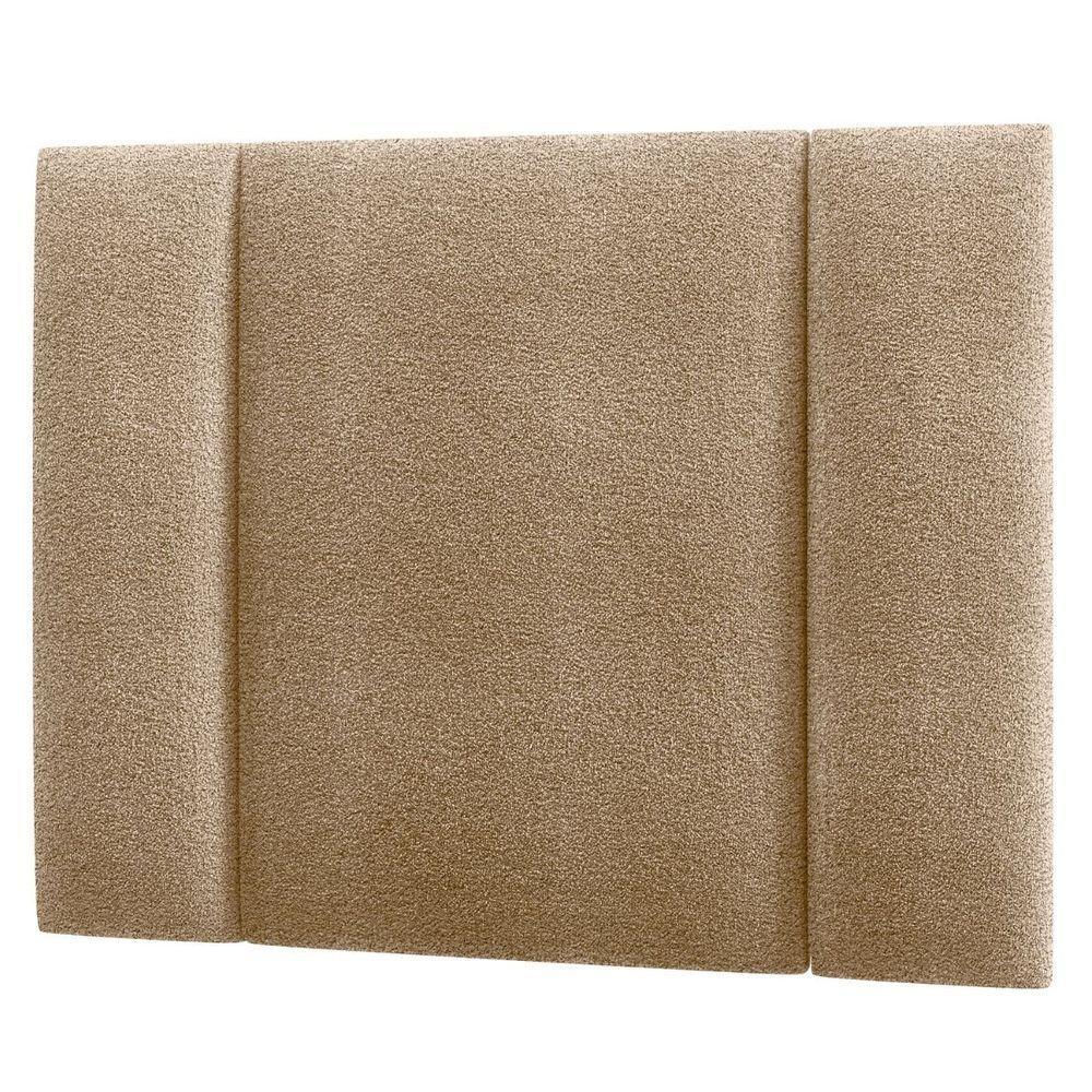 Cabeceira Estofada Cama Box Solteiro Com Led Star 90 Cm Bouclé Bege - 2