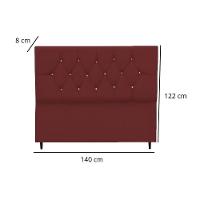 Cabeceira Para Cama Box Estofada Casal 140 Cm Suede Isabela Bordô - 3