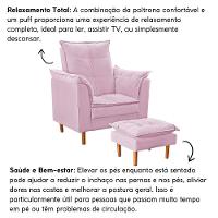 Poltrona Decorativa Sala De Estar Quarto Leitura Azera Suede Rosê