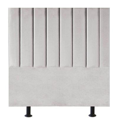 Cabeceira Estofada Cama Box Casal 140 Cm Sophia Carla Suede Cinza Claro