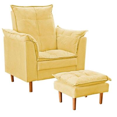 Poltrona Decorativa Sala De Estar Quarto Leitura Azera Suede Amarelo