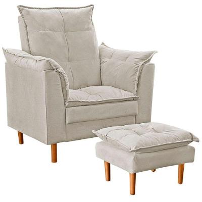 Poltrona Decorativa Azera Para Sala De Estar E Leitura Suede Bege Black House Decor