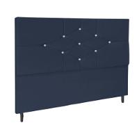 Cabeceira Cama Box Casal 90 Cm Camboriú Suede Azul Marinho - 2