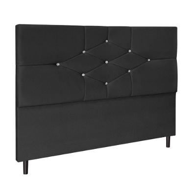 Cabeceira Cama Box Casal 140 Cm Virgínia Suede Preto