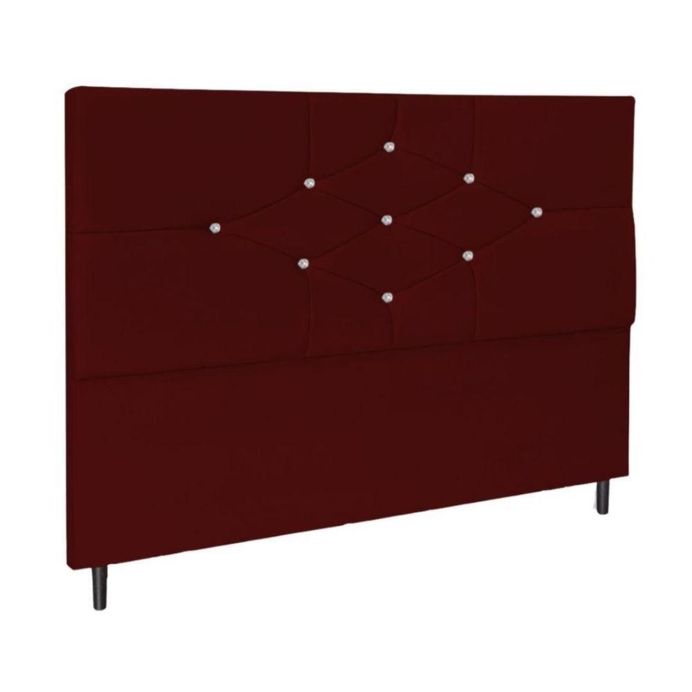Cabeceira Cama Box Casal 90 Cm Virgínia Suede Marsala - 1