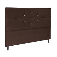 Cabeceira Cama Box Casal 90 Cm Virgínia Suede Marrom - 1