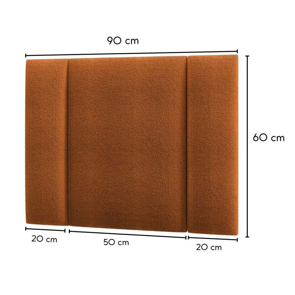 Cabeceira Estofada Cama Box Solteiro Com Led Star 90 Cm Bouclé Terracota - 3