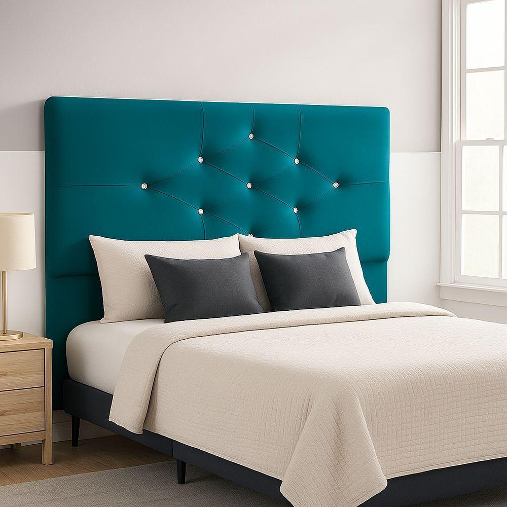 Cabeceira Cama Box Casal 140 Cm Virgínia Suede Azul Tiffany - 2