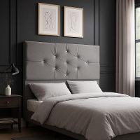 Cabeceira Cama Box Casal 140 Cm Virgínia Suede Cinza - 2