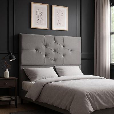 Cabeceira Cama Box Casal 140 Cm Camboriú Suede Cinza