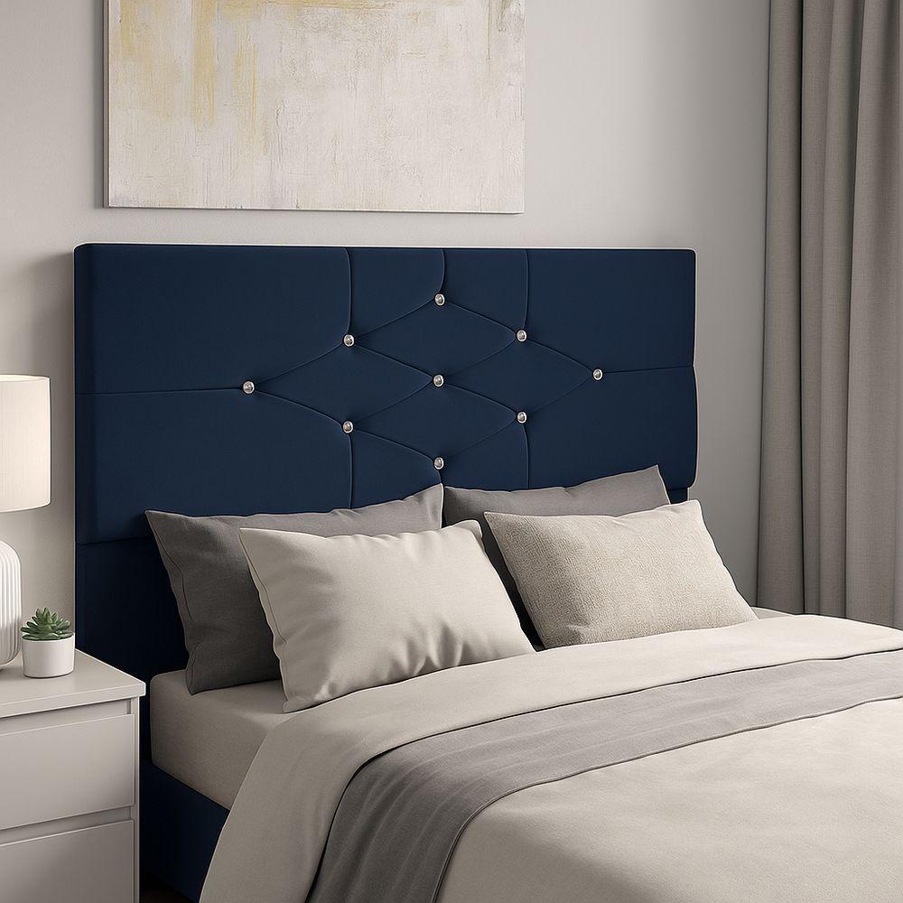 Cabeceira Cama Box Casal 140 Cm Virgínia Suede Azul Marinho - 2