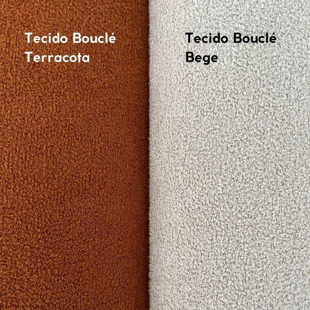 Cabeceira Estofada Iluminação Led Glow Cama Solteiro 90 Cm Bouclé Terracota - 8