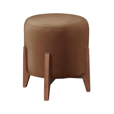 Puff Banqueta Decorativo Redondo Sala Estar Marrocos Suede capuccino