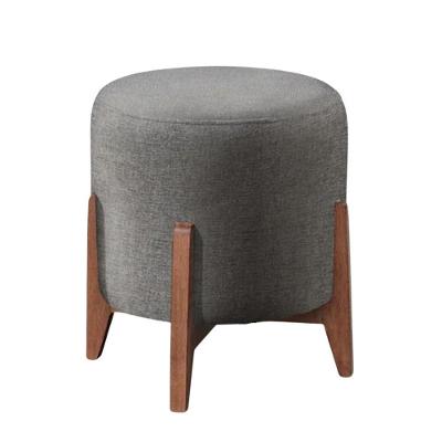 Puff Banqueta Decorativo Redondo Sala Estar Marrocos Suede Cinza