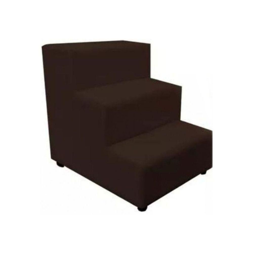 Escada Escadinha Pet Cachorro 3 Degraus Rampa Suede Grace Marrom - 1