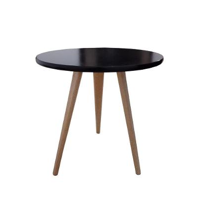 Mesa Lateral De Canto E Apoio Redonda Pé Palito Nina 56 Cm Preto