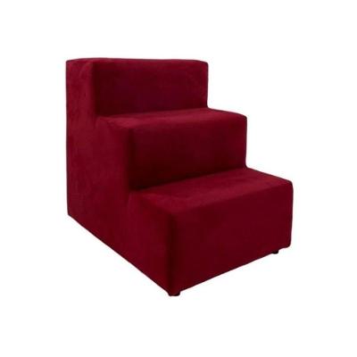 Escada Escadinha Pet Cachorro 3 Degraus Rampa Suede Grace Vermelho