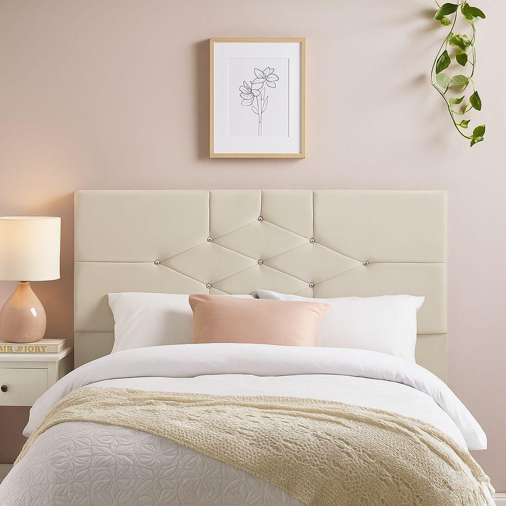 Cabeceira Cama Box Casal 140 Cm Virgínia Suede Bege - 2