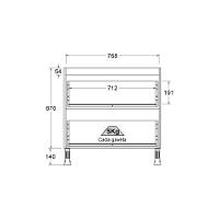 Balcão Cozinha Ditália Aspen 2 Gavetas Vidro Cv Tampo Preto Cd-108 - 3