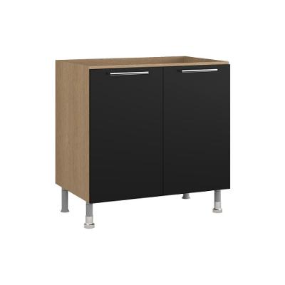 Balcão Cozinha Ditália Aspen 2 Portas Cd-102 Carvalho Preto