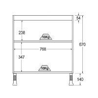 Balcão Cozinha Ditália Aspen 2 Portas Cd-102 Carvalho Branco - 3