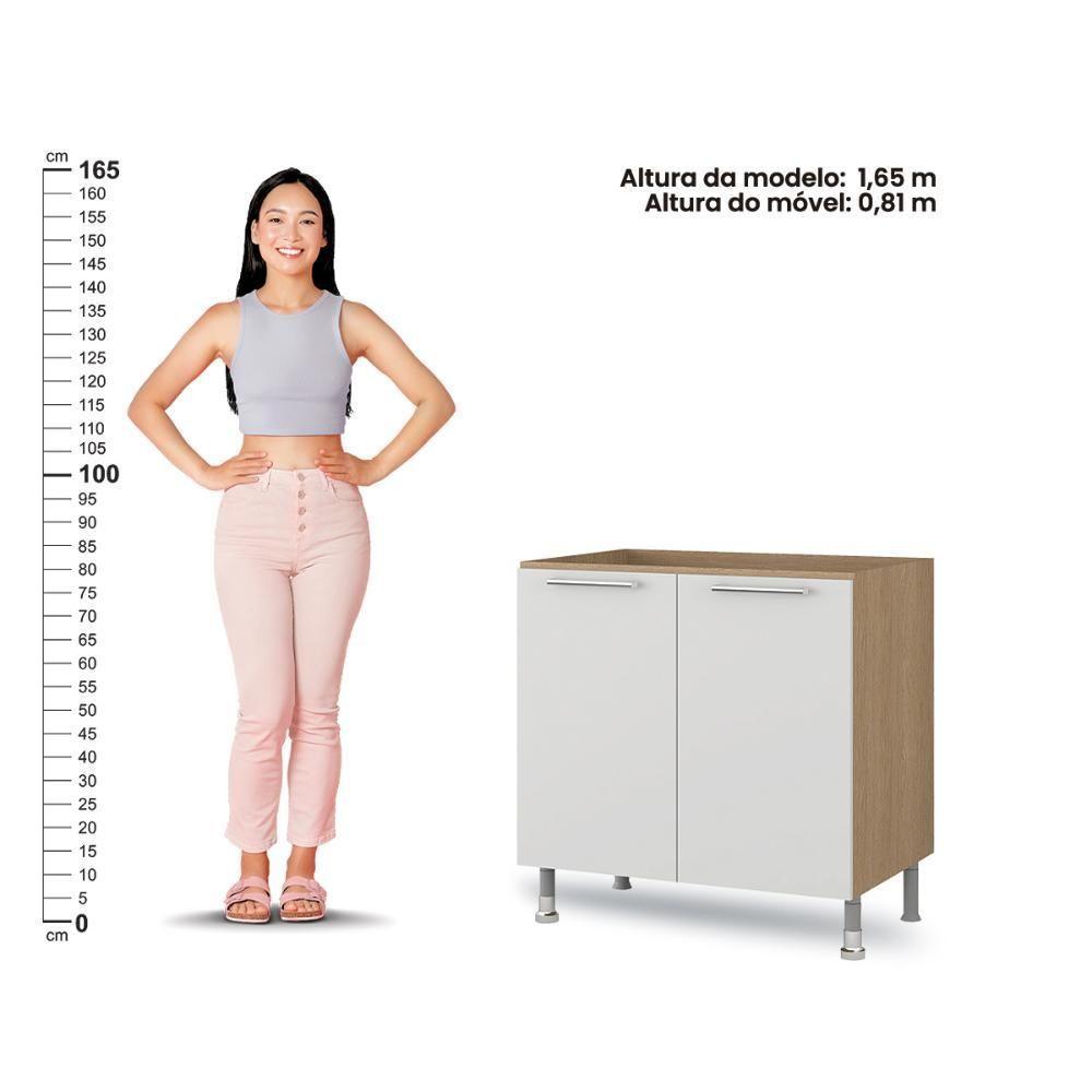 Balcão Cozinha Ditália Aspen 2 Portas Cd-102 Carvalho Branco - 7