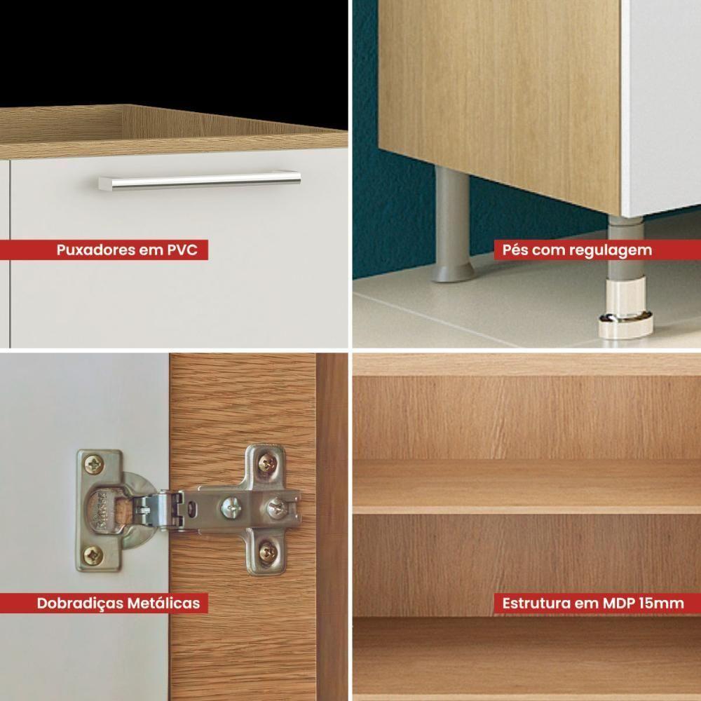 Balcão Cozinha Ditália Aspen 2 Portas Cd-102 Carvalho Branco - 6