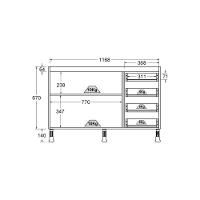 Balcão Cozinha Ditália Aspen 2 Portas 4 Gavetas Carvalho Branco Tampo Cd-104 - 3