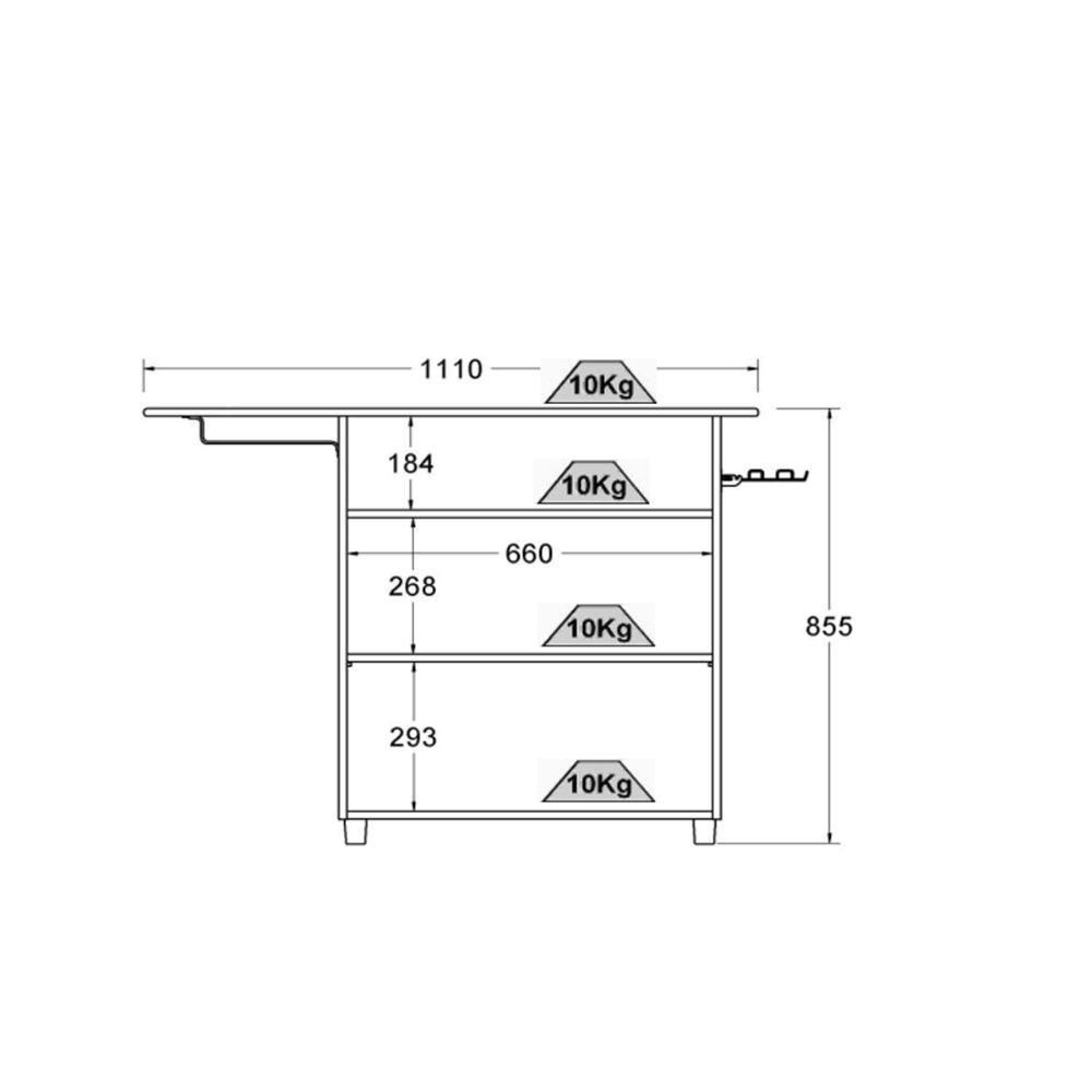 Tábua De Passar Ditália 2 Portas Mp-50 Branco - 4